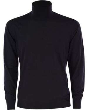 Fedeli Turtleneck Jumper - Blue