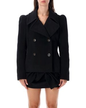 7 For All Mankind Double-Breasted Blazer Jacket - Black