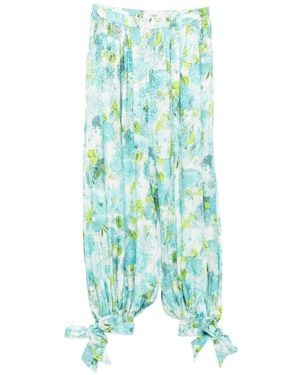 Chloé Printed Silk Pants - Green