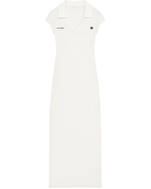 Courreges Maxi-Jurk Met Logo - Wit