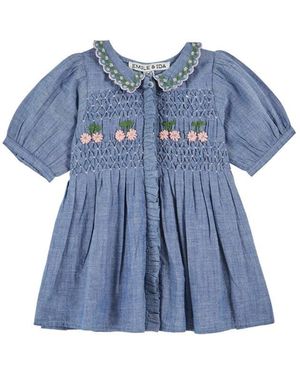 Emile Et Ida Vestito Con Fiorellini - Blue