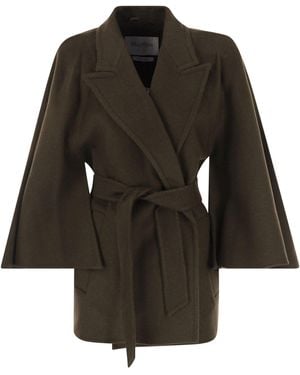 Max Mara Verna Kamelmantel mit Gürtel - Schwarz