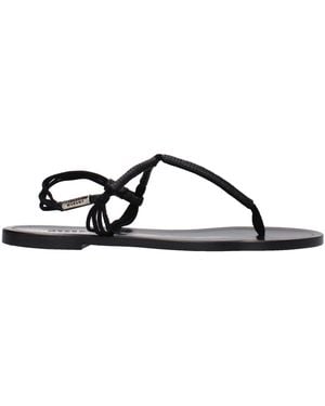 Isabel Marant Damens Leder-Flip-Flops Schwarz