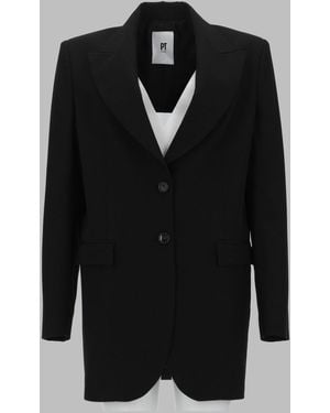 PT Torino Tailored Longline Blazer - Black