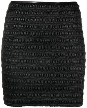 Nanushka Ceara Smocked Mini Skirt - Black