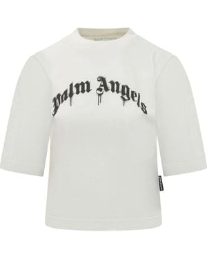 Palm Angels Gebogen Logo Boxy T-shirt - Wit