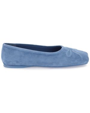 Marni Wildleder Little Bow Ballerina Schuhe - Blau