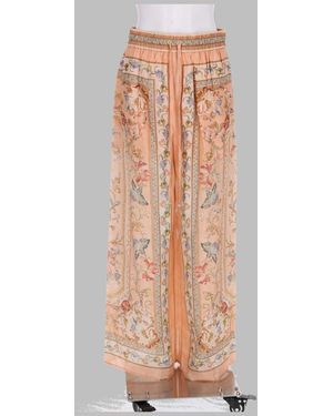 Zimmermann Zimmermann Floral-Print Silk Trousers — Peach - Multicolour