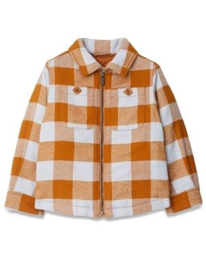 Burberry Baby Vintage Check Stretch-Cotton Shirt - Orange