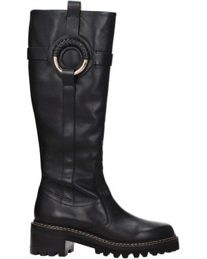 See By Chloé Mujer's Guantes de cuero negros