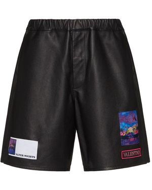 Valentino Ledershorts - Schwarz