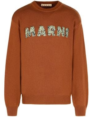 Marni Brauner -Pullover aus Schurwolle