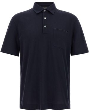 ZEGNA Piqué Polo Shirt - Blue