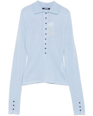 Jacquemus Fitted Long-Sleeve Button-Up Top - Blau