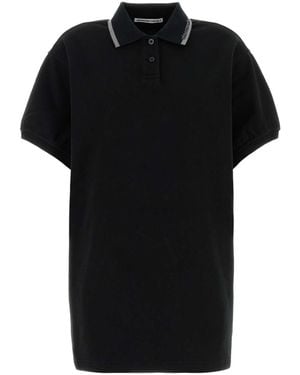 T By Alexander Wang Relaxed Mini Polo Dress - Black