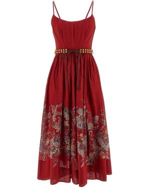 Zimmermann Rhiannon Corset Midi Dress - Red
