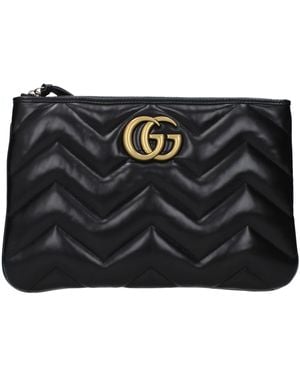 Gucci Pochette Marmont Vrouwen Leer Zwart