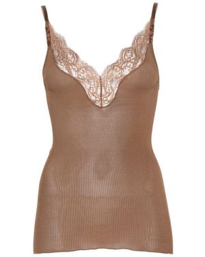 Saint Laurent Sleeveless Tops - Brown