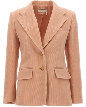 Chloé Ribbed Single Breast Corduroy Blazer Giacche Rosa - Neutro