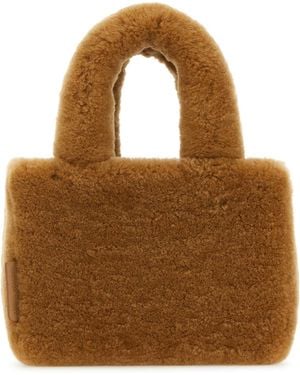 AMINA MUADDI Camel Shearling Amini Giuly Handbag - Brown