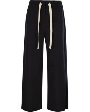Max Mara Argento Popliner Kordelstringhose - Schwarz