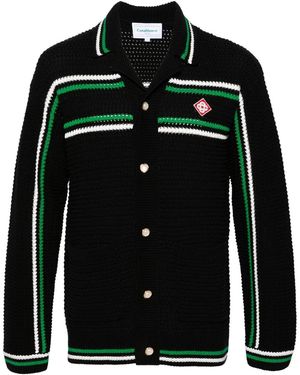 CASABLANCA Gestreifte Strickjacke - Schwarz