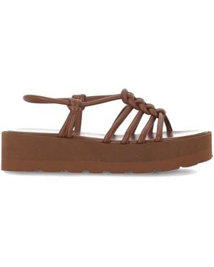 Gianvito Rossi Camel Brown Caged Slingback Sandalen - Braun