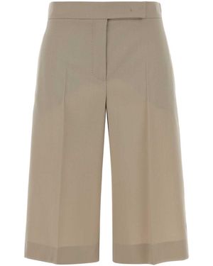 Max Mara Sand Wool Blend Mile Bermuda Shorts - White