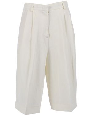 Fabiana Filippi Bermuda Ampio Con Pinces - White