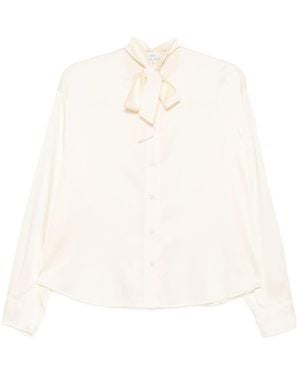 forte_forte Silk Bow Tie Shirt - White