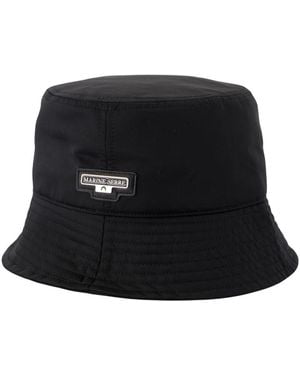 Marine Serre Schwarzer Satin Bucket Hat