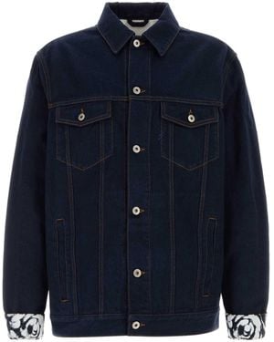 Burberry Logo-Patch Cotton Denim Jacket - Blue