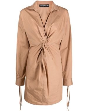 ANDREADAMO Permettere's Go Cotton Mini Dress - Neutro