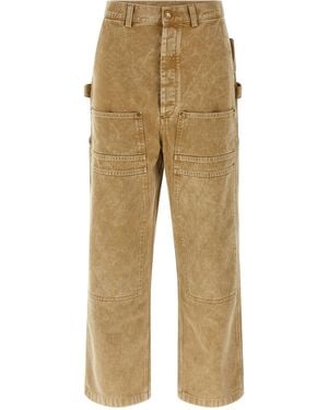 Moschino Cotton Drill Pants - Natural