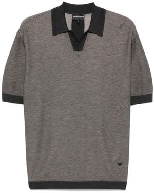 Emporio Armani T-Shirt Mit Jacquardmuster - Grau