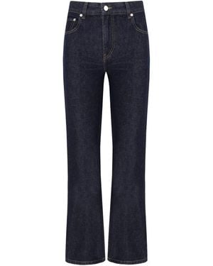 Ganni Betzy Dark Cropped Bootcut Jeans - Blue