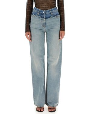 Givenchy Oversized Mixed Denim Jeans - Blue