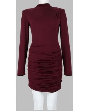 ROTATE BIRGER CHRISTENSEN Draped Mini Dress Viscose - Red