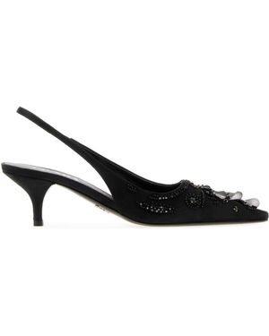 Prada Embellished Court Shoes - Black