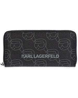 Karl Lagerfeld Nero Tutto Intorno Al Portafoglio Zip