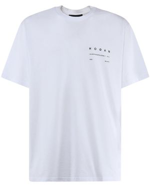 Hogan Weißes Logo Bedrucktes T-Shirt