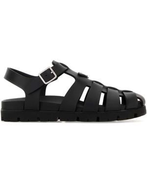 Prada Logo Sandals - Black