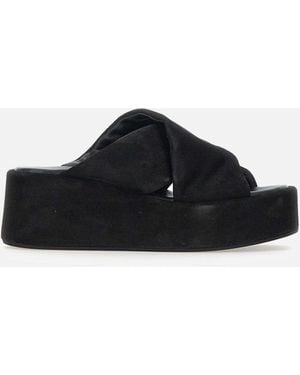 Strategia Veloursleder Plateau-Sandalen - Schwarz
