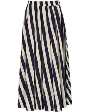 Weekend by Maxmara Uomo Striped Skirt - Blue