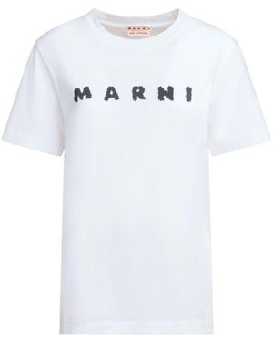 Marni T-Shirt Mit Logo-Print - Weiß