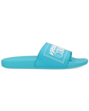 Versace Jeans Couture Azure Elastane Pvc Flat - Blue