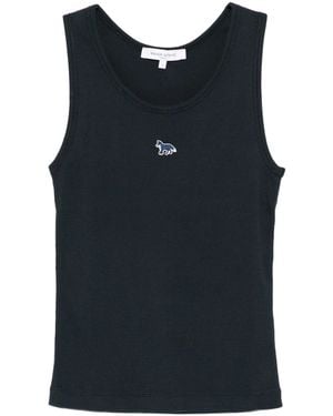 Maison Kitsuné Baby Fox Ribbed Tank Top - Black