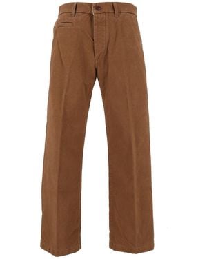 Tela Genova Renzo Heritage Gabardine Chino Trousers - Brown