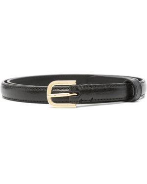 TOTEME Leather Thin Belt - Black