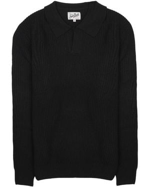 MC2 Saint Barth Maglia Con Colletto A Polo - Black